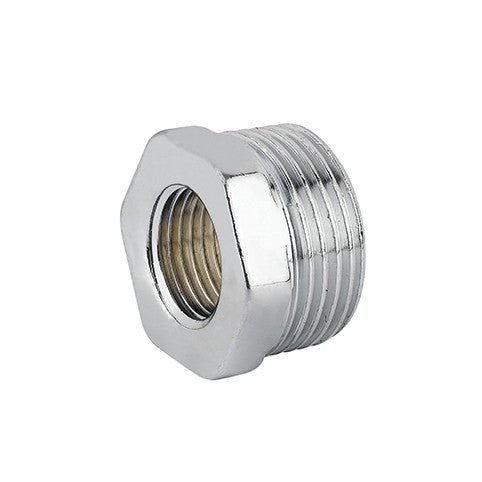 10 x RIDUZIONE ESAGONALE MF OTTONE CROMO Misura: 3/4" x 1/4"