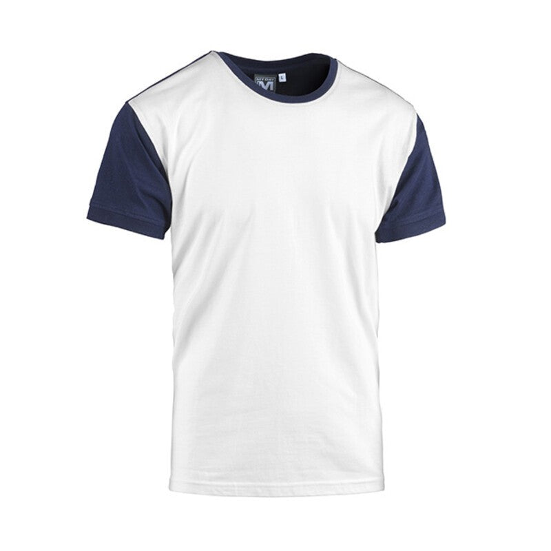 10 x T-SHIRT COLLEGE BIANCO/BLU NAVY MIS. XL