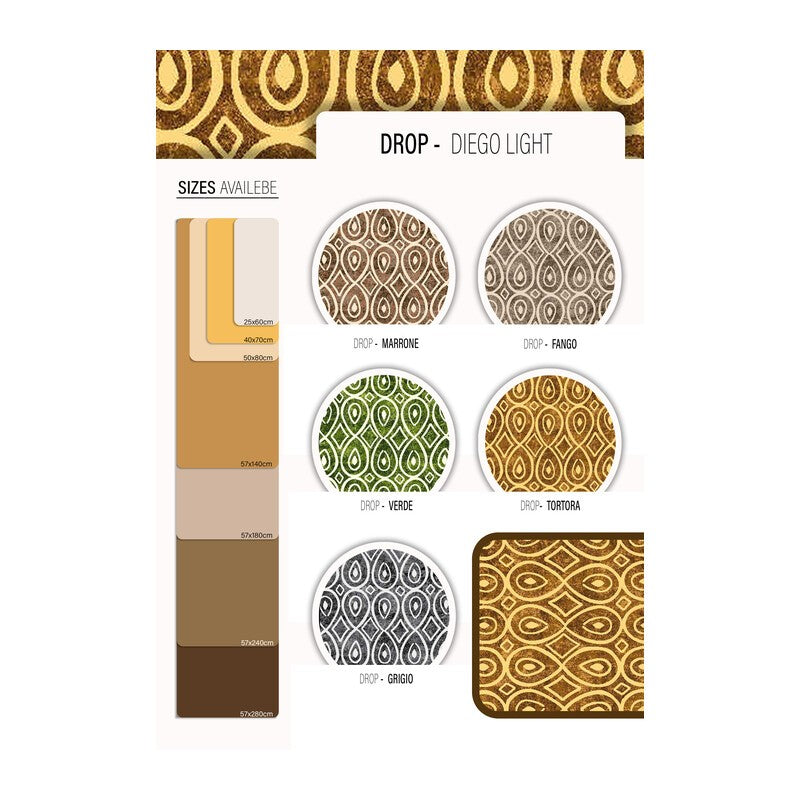 10 x TAPPETO CUCINA DROP 57X280 CM ASSORTITO