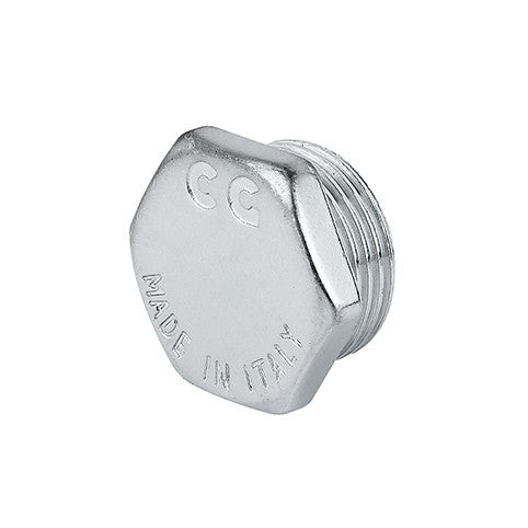 10 x TAPPO MASCHIO CON ESAGONO OTTONE CROMO Misura: 3/4