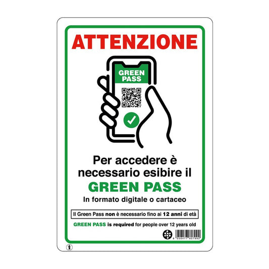 10 x TARGA 20X30 ESIBIRE GREEN PASS