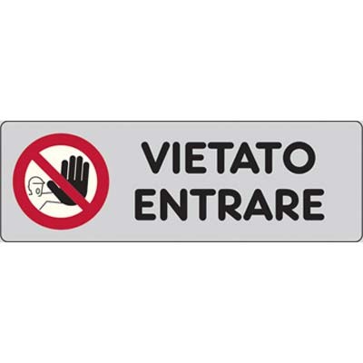 10 x TARGA SEGNALETICA ADESIVA VIETATO ENTRARE