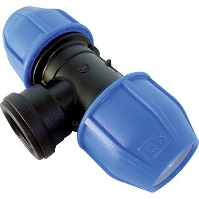 10 x TEE A COMPRESSIONE FILETTO FEMMINA PN16
