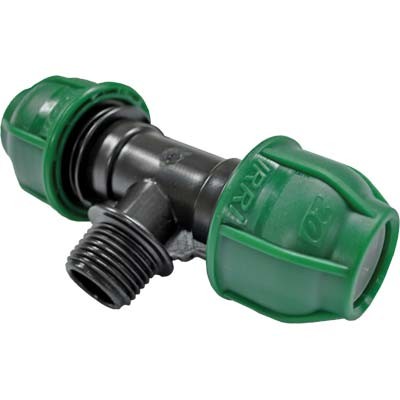 10 x TEE A COMPRESSIONE FILETTO MASCHIO PN10