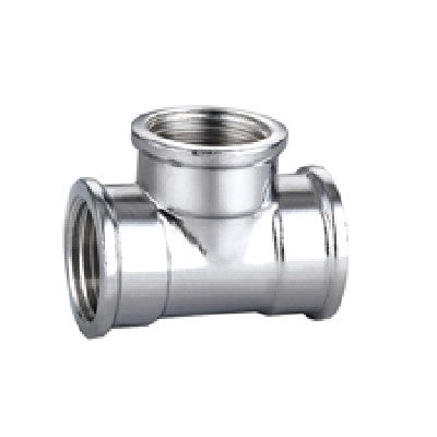 10 x TEE FFF IN OTTONE CROMO IBP Misura: 3/8"X3/8"X3/8"