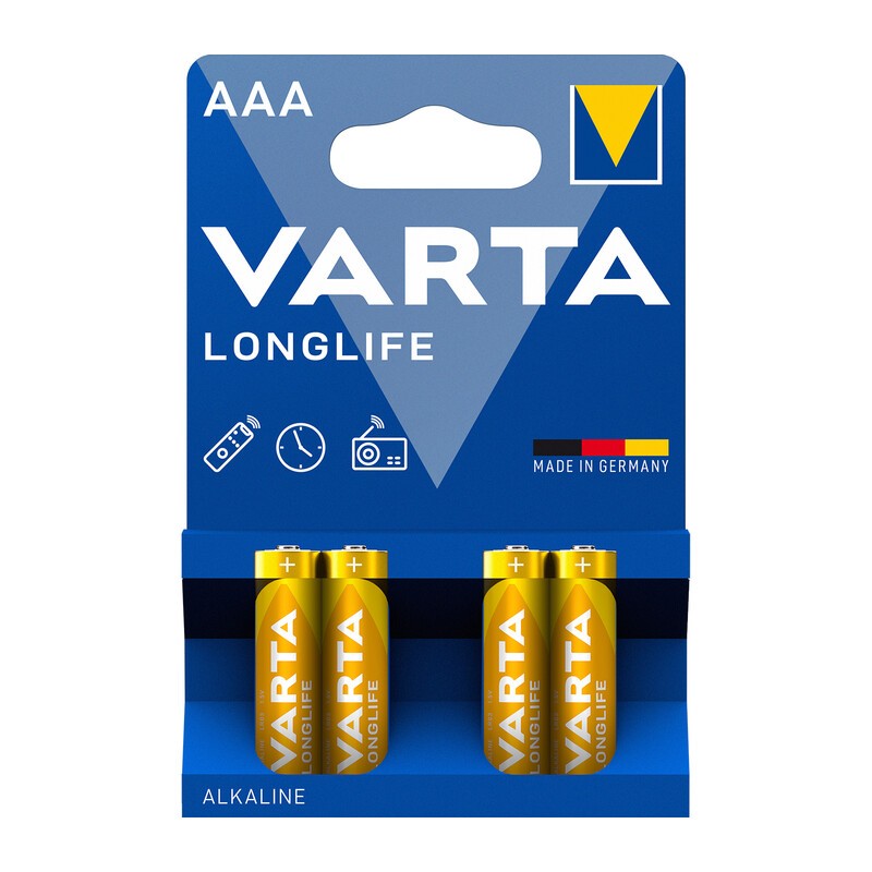 10 x VARTA BATT LONGLIFE ALCALINA MINISTILO BL 4 PZ *