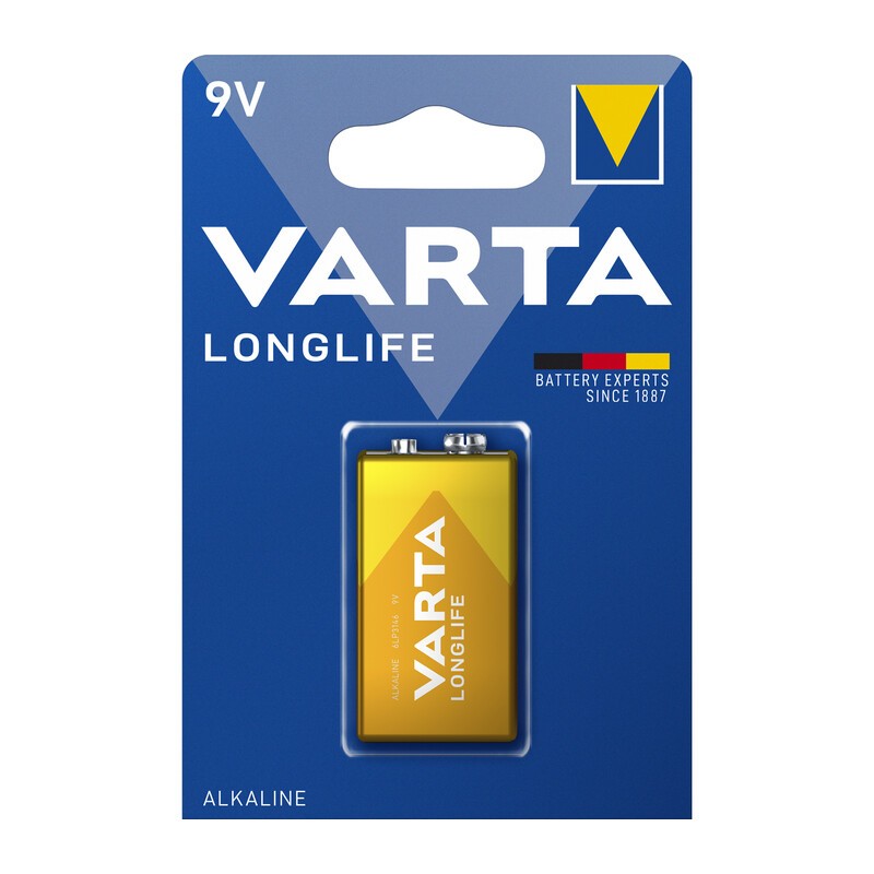 10 x VARTA BATT LONGLIFE ALCALINA TRANSISTOR 9V BL 1 PZ*