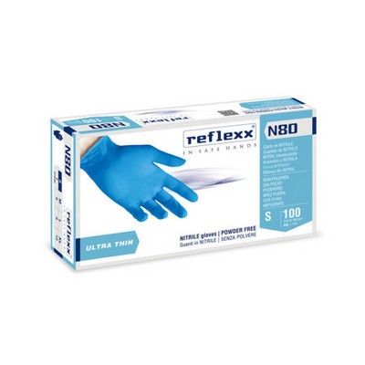 100 PZ GUANTI IN NITRILE ULTRA SOTTILI N80B Misura: Taglia XL