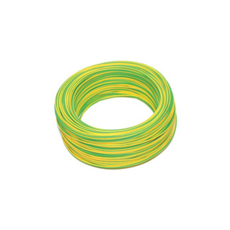 100 x CAVO ELETTRICO UNIPOL FS17 SEZ 2,5 MM GIALLO VERDE