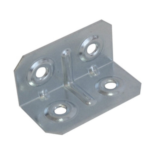 100 x PIASTRINA QUADRA 4 FORI PIEGATA 40X20X20 MM ZINC