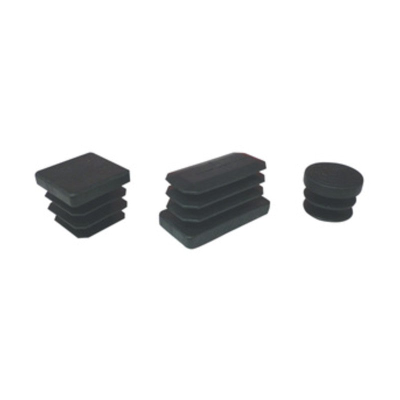 100 x PUNTALE ALETTATO RETTANGOL 20X40 MM PLAST NERO*