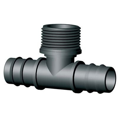 100 x TEE PORTAGOMMA PN FILETTO MASCHIO IRRITEC