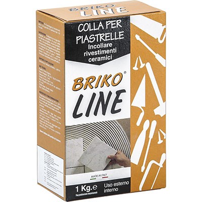 12 x COLLANTE MAIOLICHE POLVERE BRIKO LINE