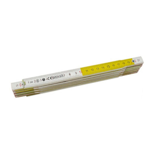 12 x DOPPIO METRO 10 ASTE 16 MM LEGNO BIAN GIALLO