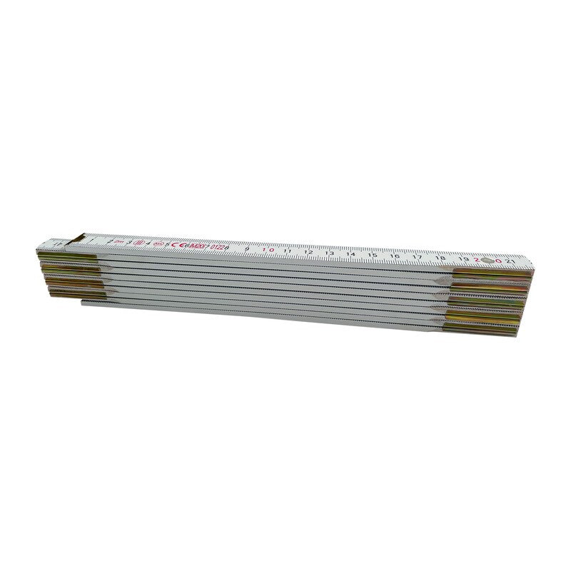 12 x DOPPIO METRO 10 ASTE 16 MM LEGNO BIANCO