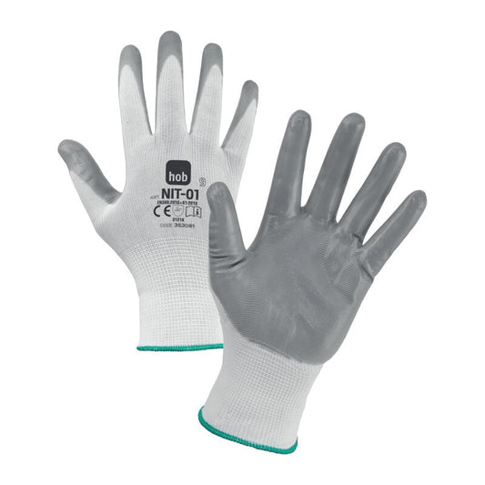 12 x GUANTI HOB POLIESTERE/NITRILE NBR NIT-01 TG.  9