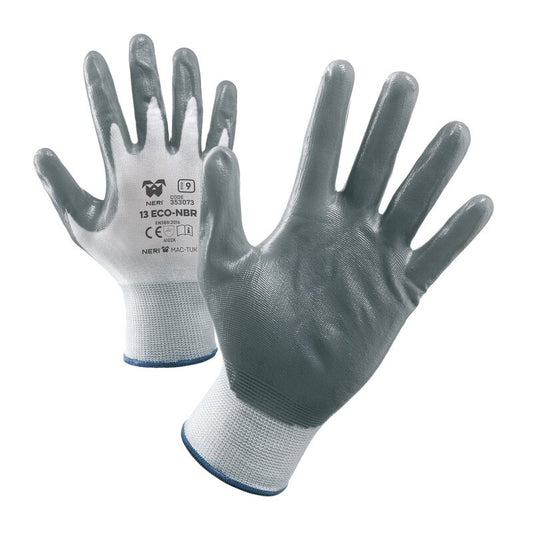 12 x GUANTI NYLON/NITRILE NBR 13ECO TG. 7