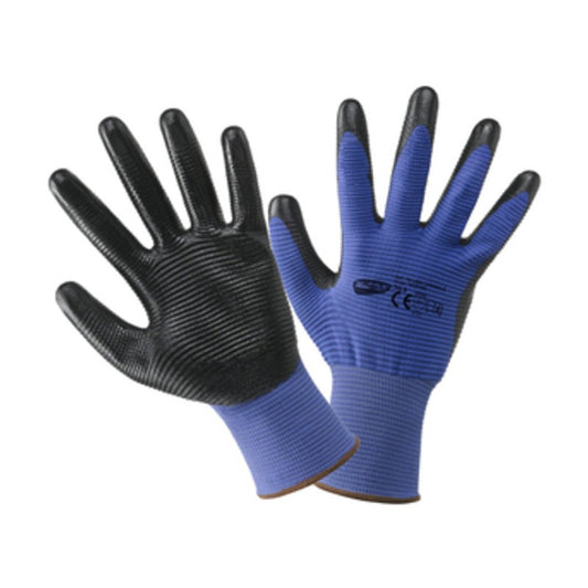 12 x GUANTI POLIESTERE/NITRILE CRINKLE TG. 9