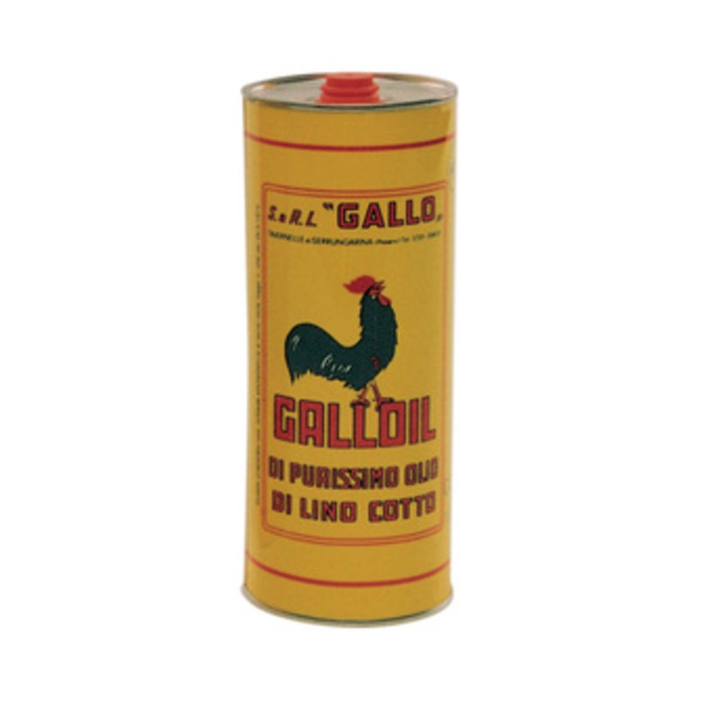 12 x OLIO DI LINO COTTO PURO 1 L LATTA GIALLA