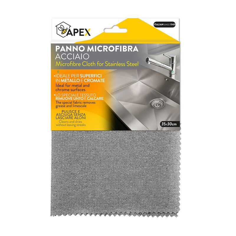 12 x PANNO MICROFIBRA P/ACCIAIO CM.35X30