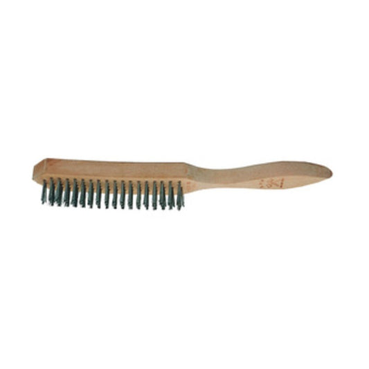 12 x SPAZZOLA ACCIAIO 5 RANGHI C/MANICO LEGNO