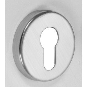 2 x BOCCHETTA TONDA ALLUMINIO FORO YALE CROMO