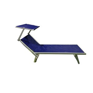 2 x C LETTINO IN ALLUMINIO PLAYA C/PARASOLE BLU