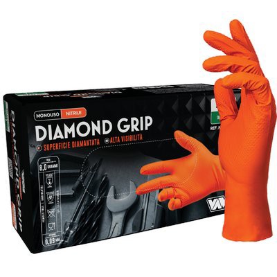 2 x GUANTO NITRILE MONOUSO ARANCIO DIAMOND MED