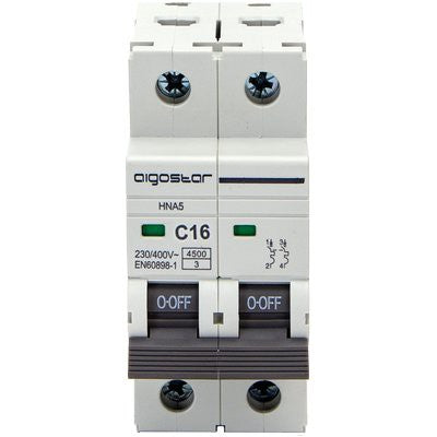 2 x INTERRUTTORE MAGNETOTERMICO 2 POSTI AIGOSTAR