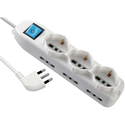 2 x MULTIPRESA BIPASSO + SCHUKO + INT.LUM ELECTRALINE