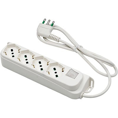 2 x MULTIPRESA BIPASSO SCHUKO + INT.LUM RETAIL FME