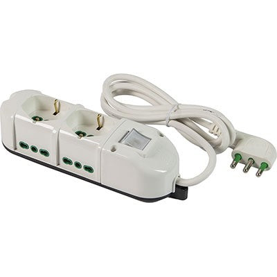 2 x MULTIPRESA BIPASSO + SCHUKO + INT.LUM RETAIL FME