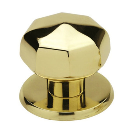 2 x POMOLO OTTONE OTTAGONALE 70 MM LUCIDO VERNIC