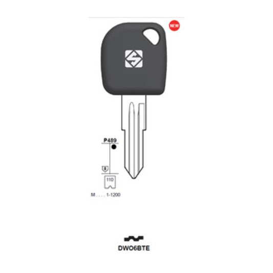 2 x SILCA DWO6BTE CHIAVE TRANSPONDER VUOTA OTTONE