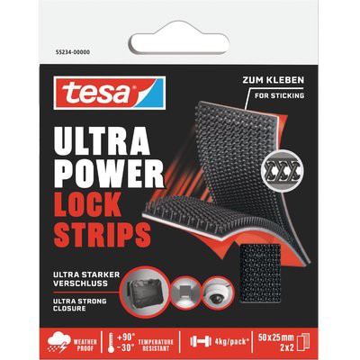 2 x VELCRO ADESIVO ULTRA POWER LOCK STRIPS 55234 TESA
