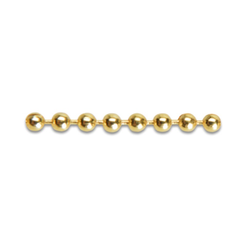 25 x CATENA A PERLINE OTTONE LUCIDO D 4,0 MM