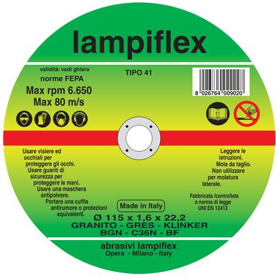 25 x DISCO ABRASIVO TAGLIO GRANITO LAMPIFLEX