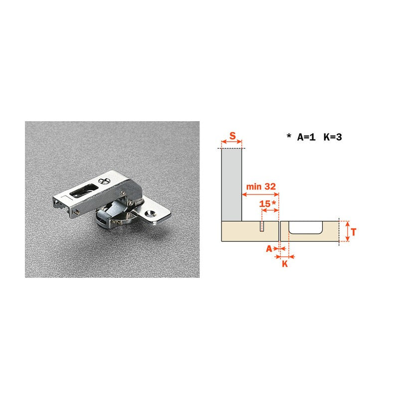 25 x SALICE CERNIERA CONTROCOL C2ABN99 CORTA 94 GRADI