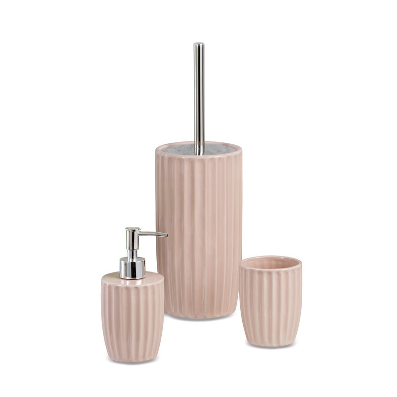 3 x SET DA BAGNO CERAMICA 3 PEZZI COLORI ASSORTITI