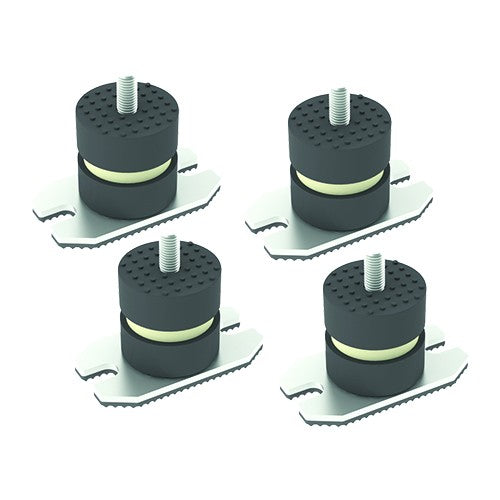 4 PZ ANTIVIBRANTI A PAVIMENTO CON PIASTRA Misura: HxL 40x40 mm M8x22