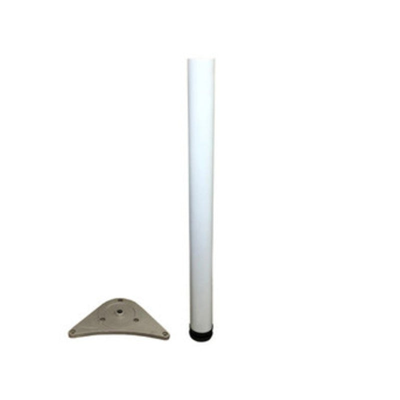 4 x PIEDE P/TAVOLO ACCIAIO D 60XH710 MM BIANCO
