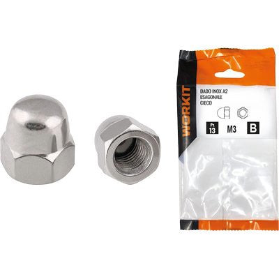 5 x DADO ESAGONALE CIECO INOX A2 SELF WORKIT