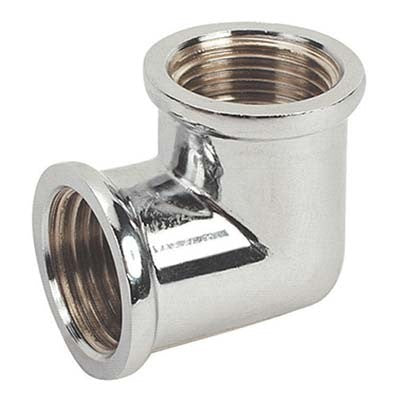 5 x GOMITO FF OTTONE CROMATO 90 GEBO