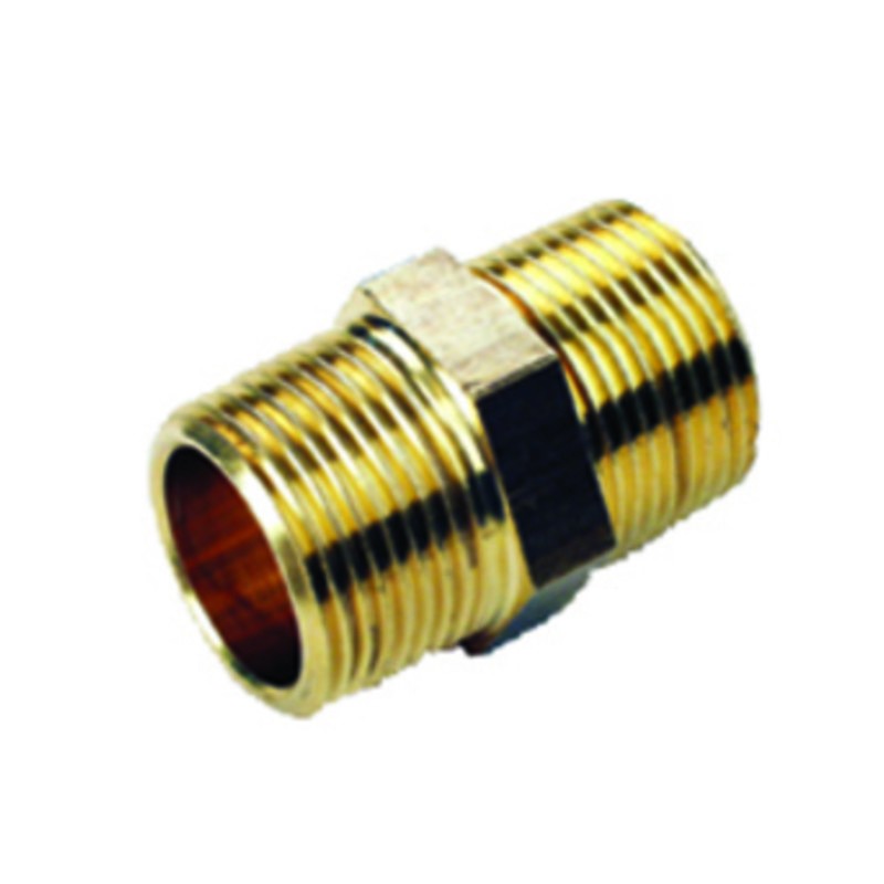 5 x IDRAULICA-VITE DOPPIA 280 OTTONE GIALLO D  1 NIPPLO