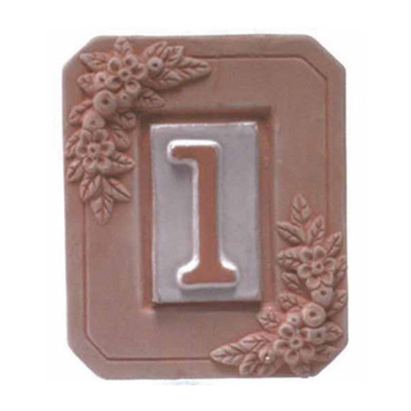 5 x PORTANUMERO IN TERRACOTTA 1 POSTO 13X16 CM