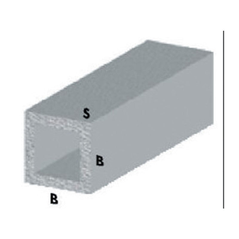 5 x PROFILO ARGENTO H.100 CM TUBO QUADRO 10X10X1 MM**