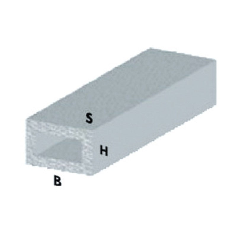 5 x PROFILO ARGENTO H.100 CM TUBO RETTANG. 30X15X1 MM**
