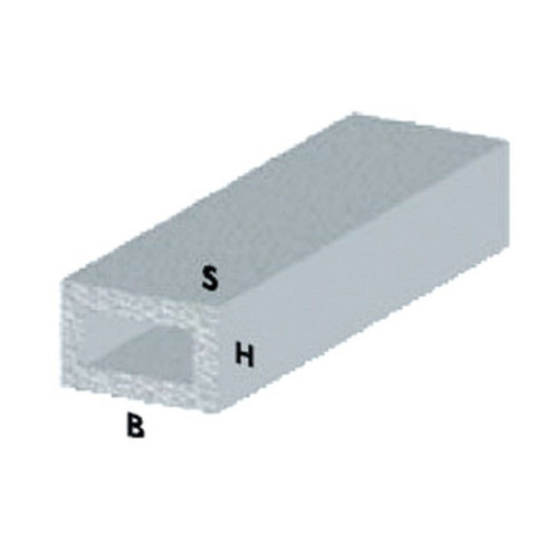 5 x PROFILO ARGENTO H.200 CM TUBO RETTANG. 20X10X1 MM**