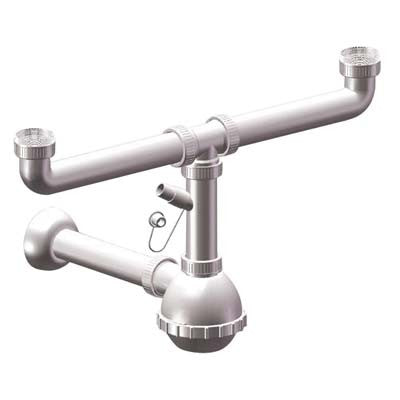 5 x SIFONE PP A BOTTIGLIA 2 VASCHE + 1 ATTACCO