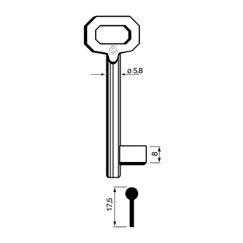 5 x SILCA 5012 CHIAVE PATENT PASSEPARTOUT LUNGA BRONZATA